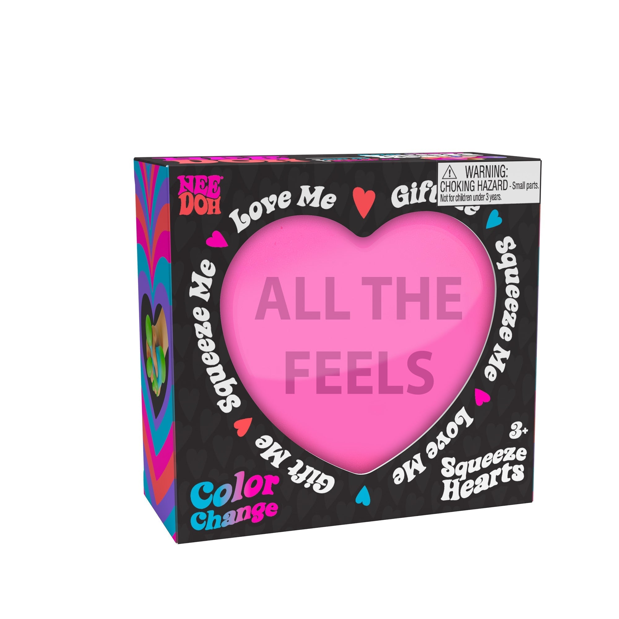 Playful Geometric NeeDoh Color Change Squeeze Heart | Reserve Opal Summit - Squishy Dohnut Sweet Treat Shaped Stress Toy Detail