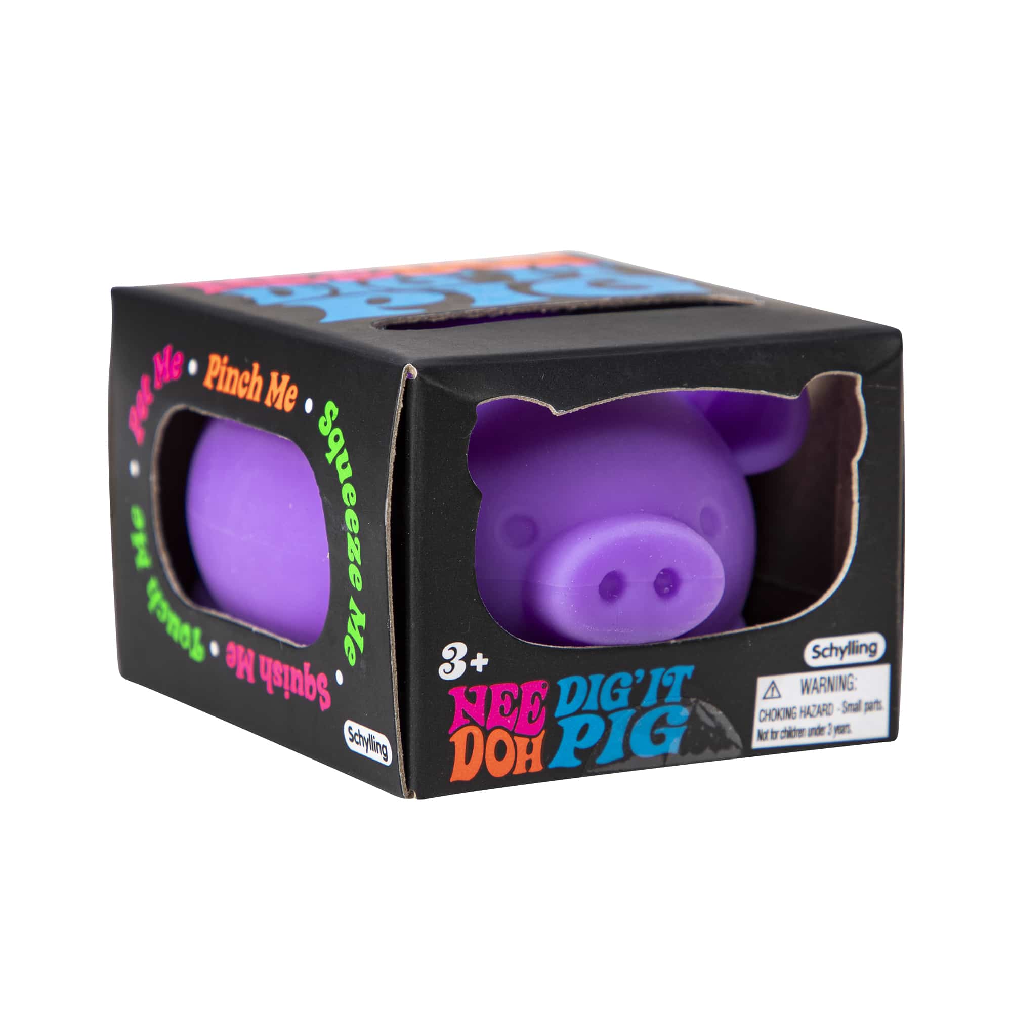 Adorable Character NeeDoh Dig’ It Pig | Select Velvet Canopy - Purrfect Cat Squishy Character Stress Toy Detail