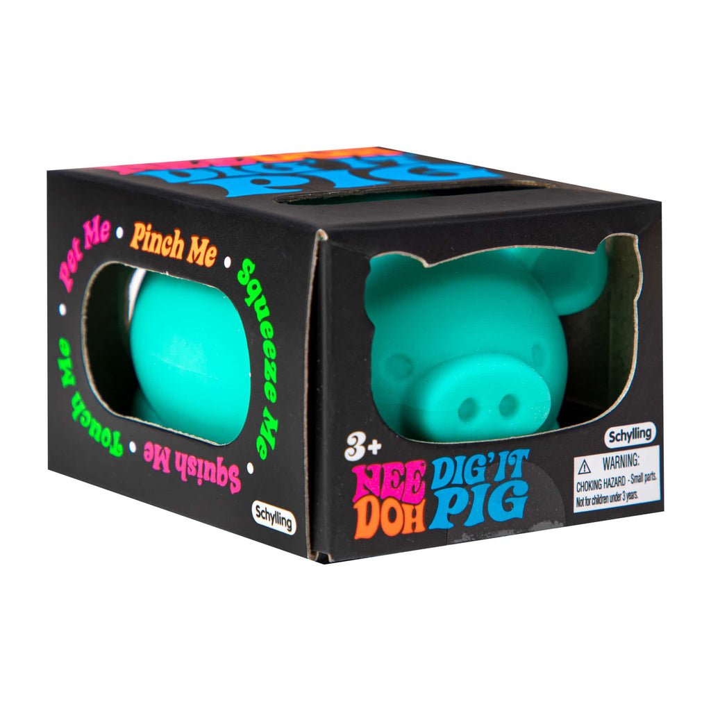 Adorable Character NeeDoh Dig’ It Pig | Select Velvet Canopy - Purrfect Cat Squishy Character Stress Toy Detail