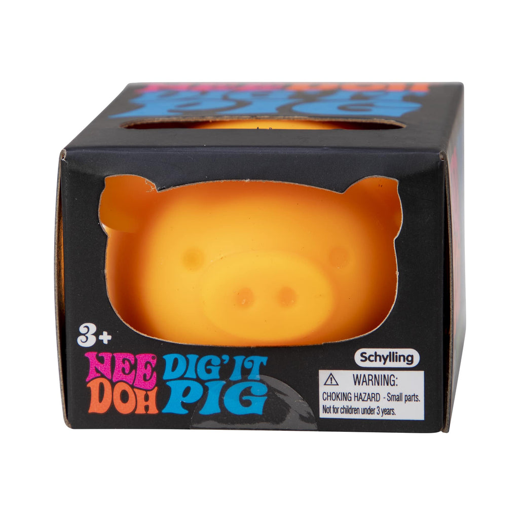 Adorable Character NeeDoh Dig’ It Pig | Select Velvet Canopy - Purrfect Cat Squishy Character Stress Toy Detail