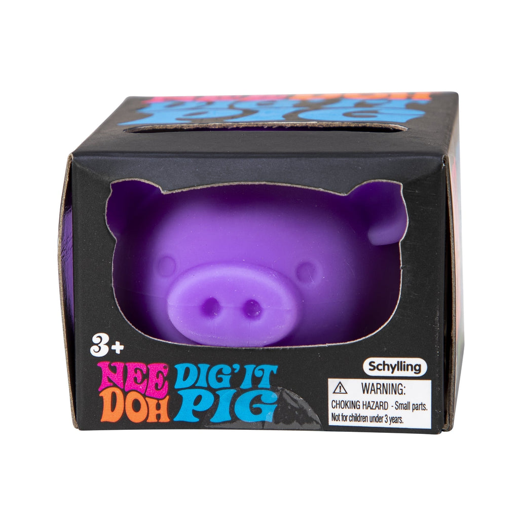 Adorable Character NeeDoh Dig’ It Pig | Select Velvet Canopy - Purrfect Cat Squishy Character Stress Toy Detail