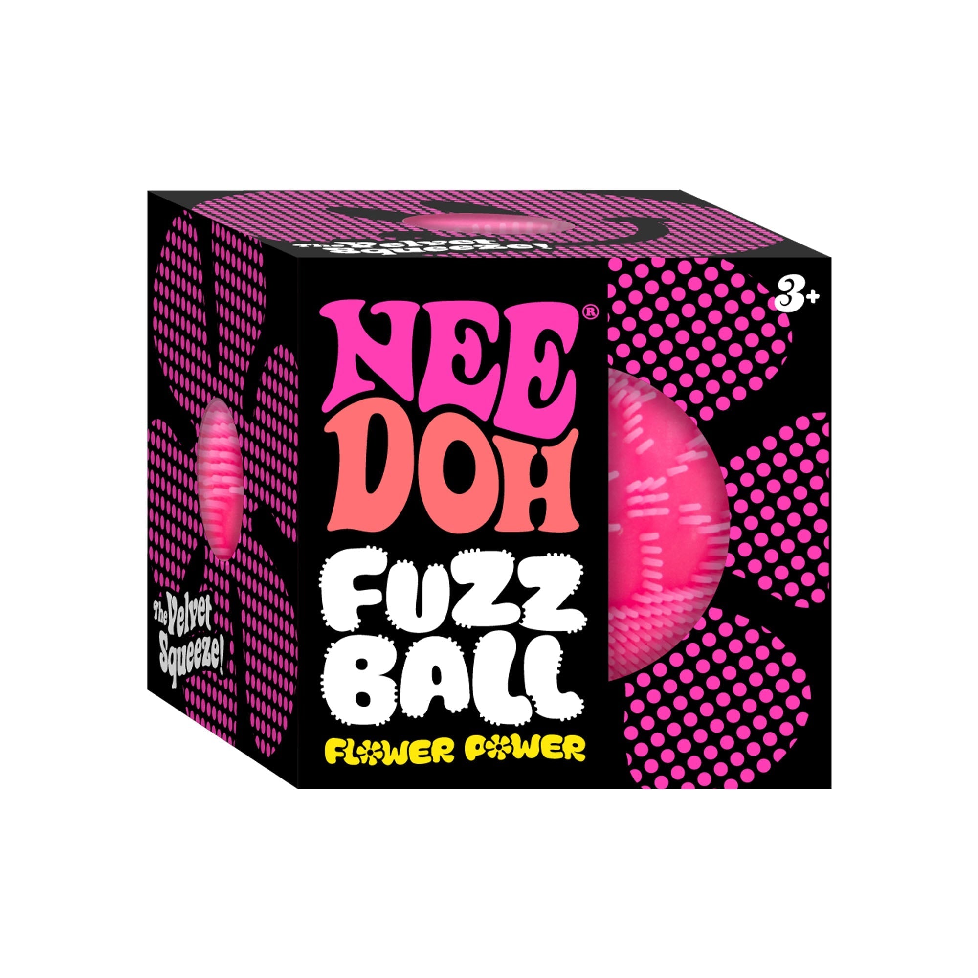 Shaggy Tactile NeeDoh Fuzz Ball Flower Power | Signature Elm Point - Fuzzy Flocked Textured Sensory Fidget Ball Detail