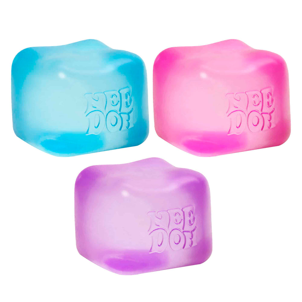 Squishable Nice Cube NeeDoh Nice Cube | Series Elm Bridge - 3-Piece Assorted Nice Cubes Pack for Fidgeting Detail