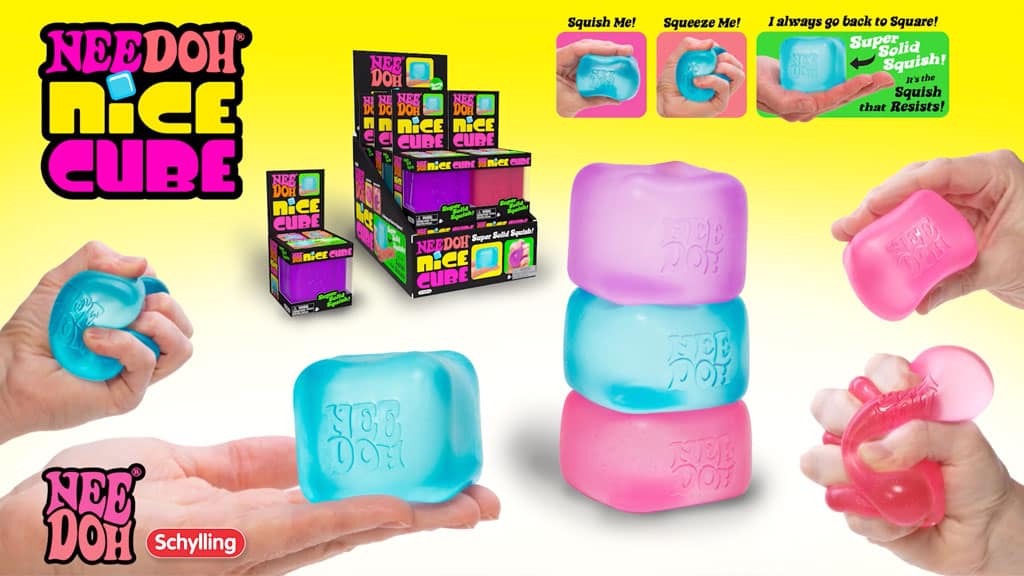 Squishable Nice Cube NeeDoh Nice Cube | Series Elm Bridge - 3-Piece Assorted Nice Cubes Pack for Fidgeting Detail