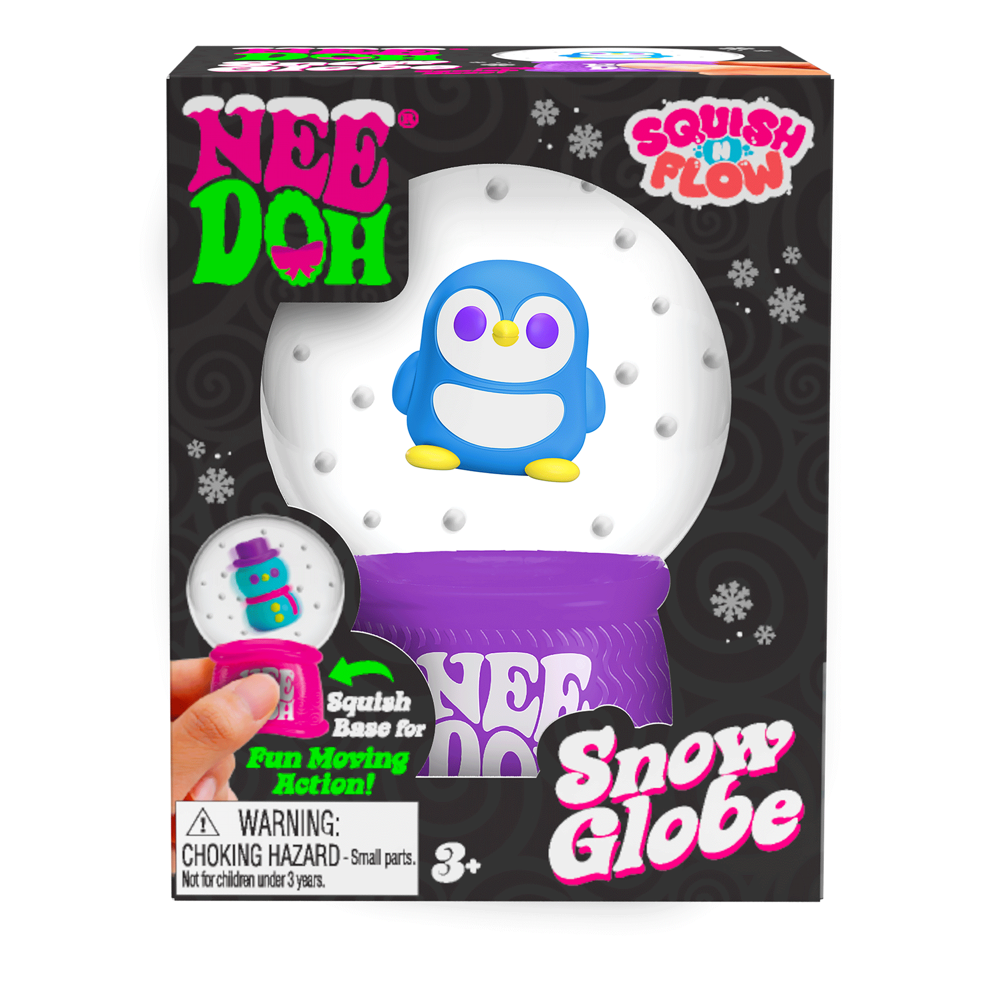 Ice-Cube Texture NeeDoh Squish N Flow Snow Globe | Signature Moonlit Lane - Crystal Clear Squishable Ice Cube NeeDoh - Default Title