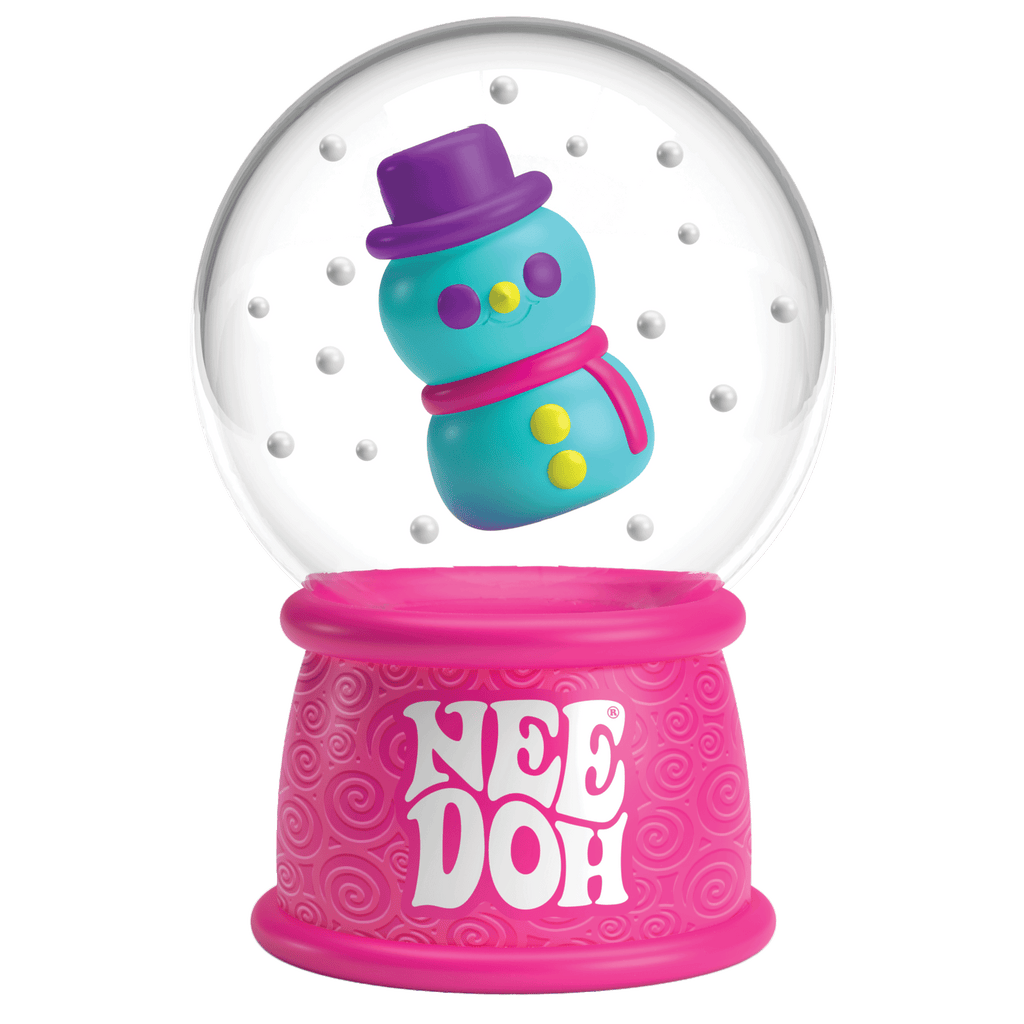 Ice-Cube Texture NeeDoh Squish N Flow Snow Globe | Signature Moonlit Lane - Crystal Clear Squishable Ice Cube NeeDoh Detail