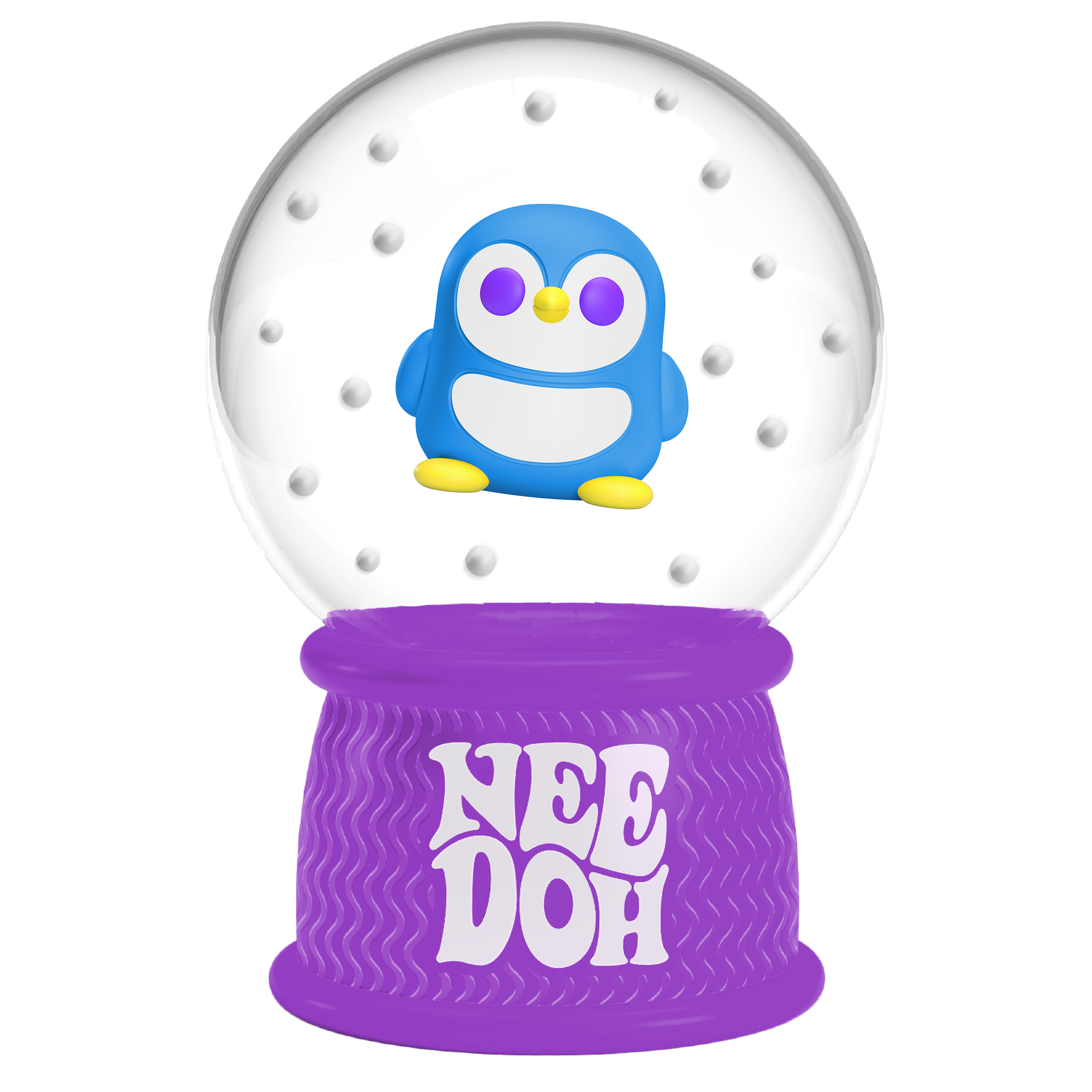 Ice-Cube Texture NeeDoh Squish N Flow Snow Globe | Signature Moonlit Lane - Crystal Clear Squishable Ice Cube NeeDoh Detail